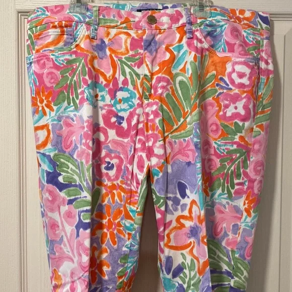 Ralph Lauren 12 Pink/Purple Floral Pants - Picture 2 of 8